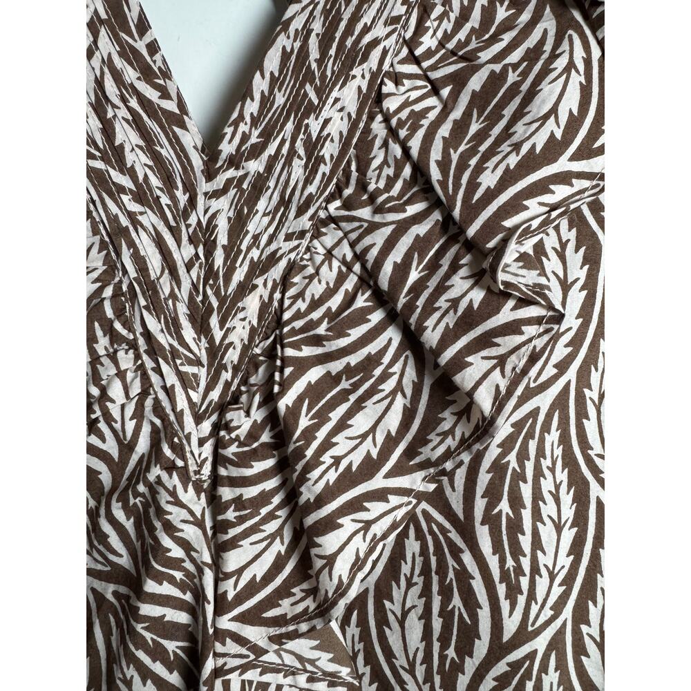 ST. ROCHE Sabine Top NWT $225  Ruffled Double V Neck in Cold Brew Size 8 - Picture 5 of 8